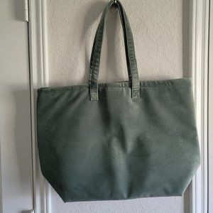 Sage Green Velvet Tote Bag